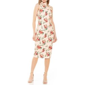 Alexia Admor Nova Mock Neck Midi Sheath Dress